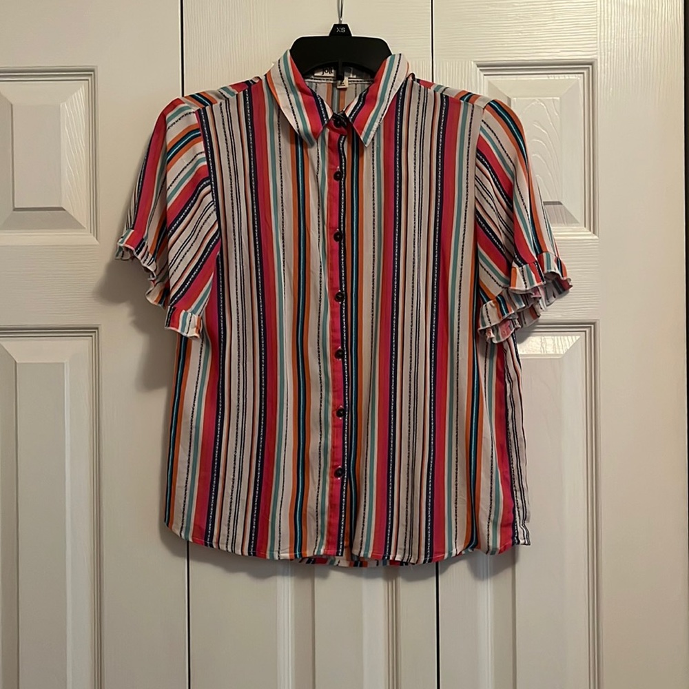 S multicolored Jolt button down shirt